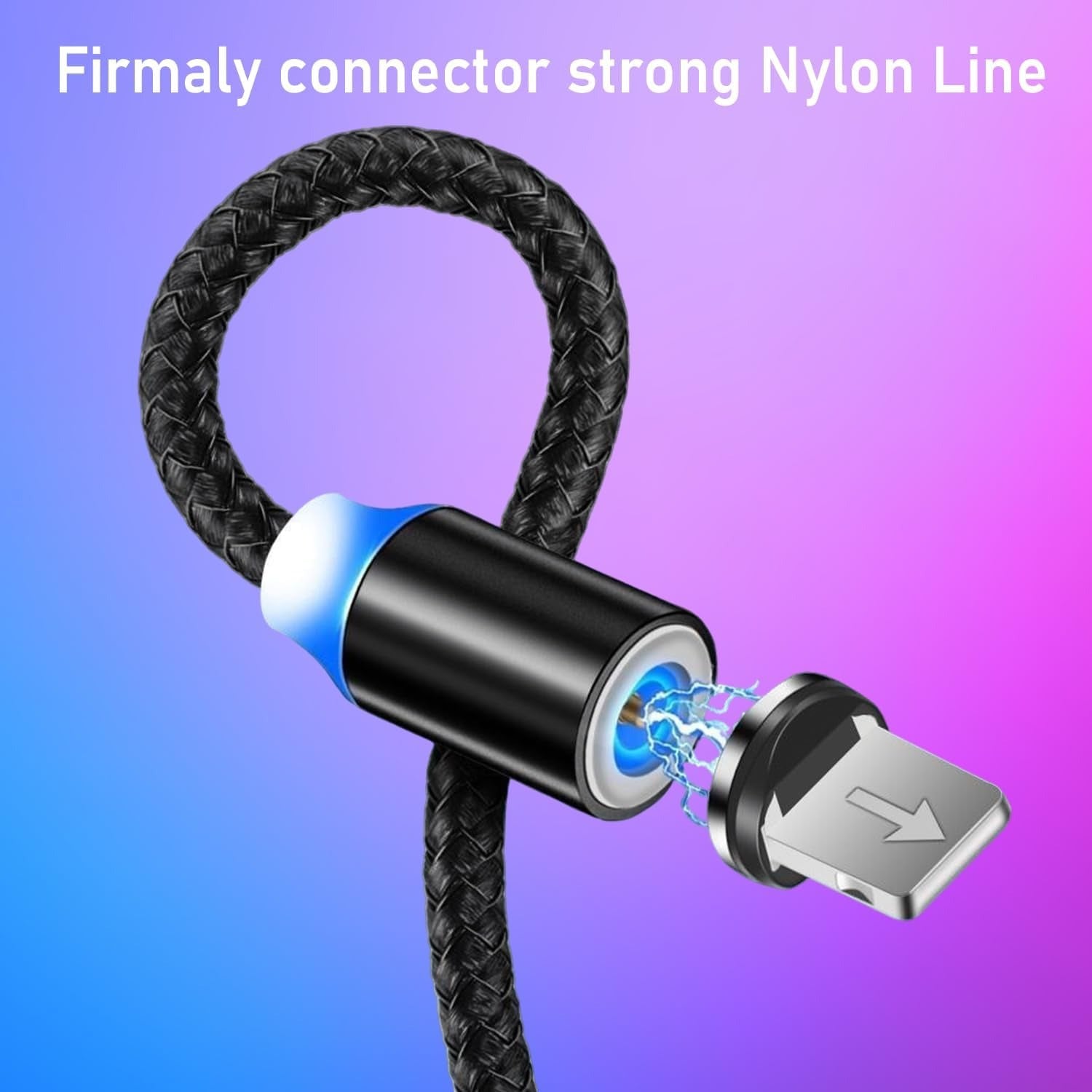 3-in-1 Magnetic Fast Charging Cable | Type-C, Micro USB & iPhone | 360° Rotation | LED